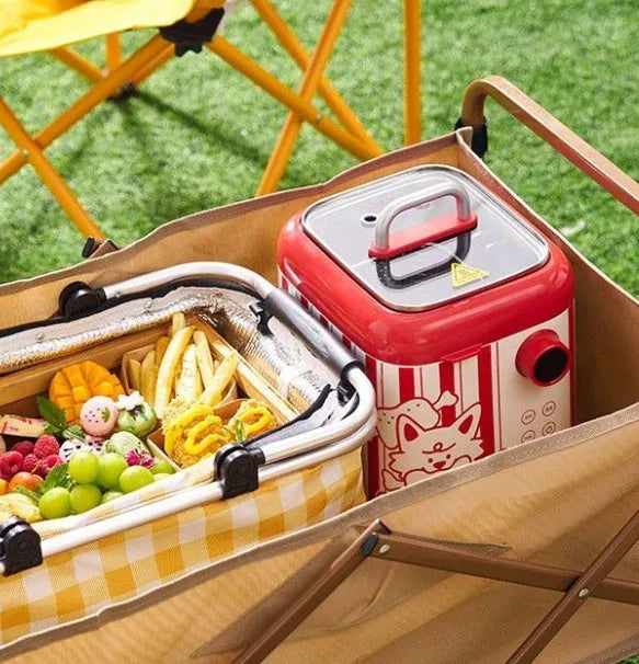Multifunctional mini smart electric cooker with ceramic inner pot and LCD display