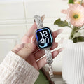 Zinc alloy twist diamond watchband strap in multiple colours for Apple Watch.