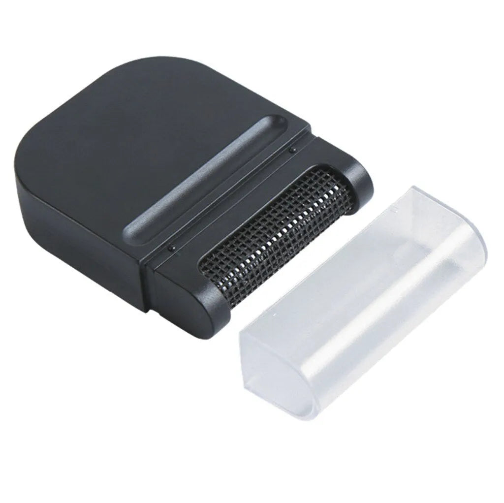 Manual fuzz remover brush with removable catching net for clothes and sofas, compact plastic design