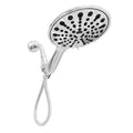 Portable 6-inch handheld shower head with electroplated finish and six-function selector