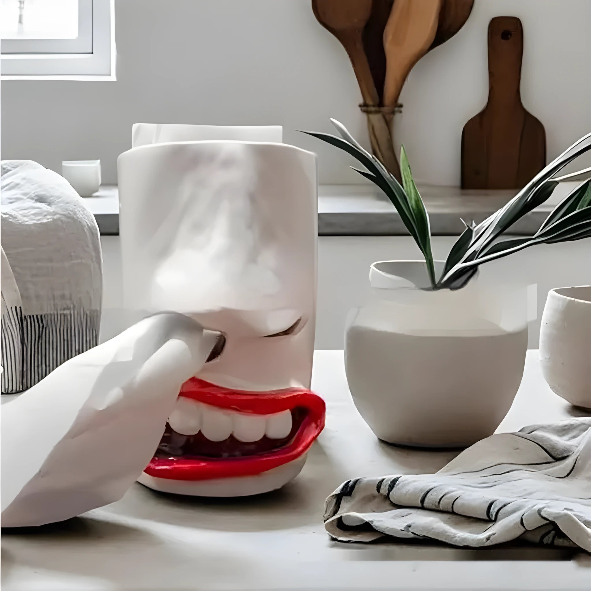Colourful American-style resin tissue box ornament for desk decoration.