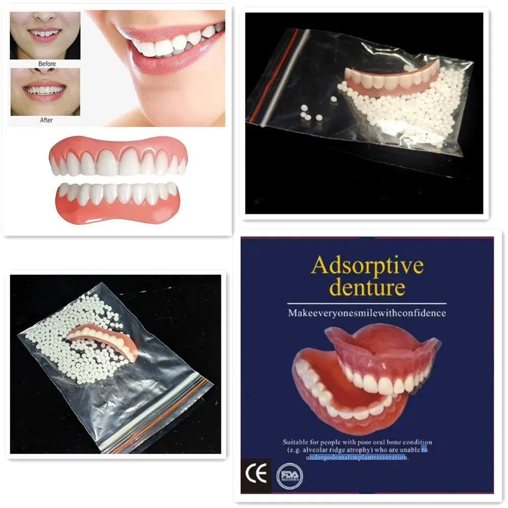 Silicone simulation dentures for dental training in colour-coded packaging