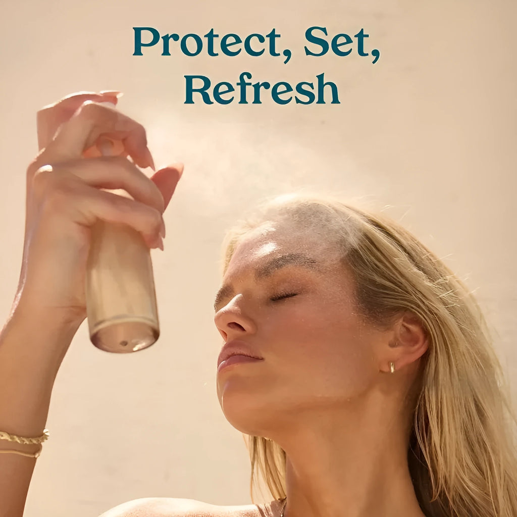 75ml bottle of moisturising makeup setting and toning spray on a white background.