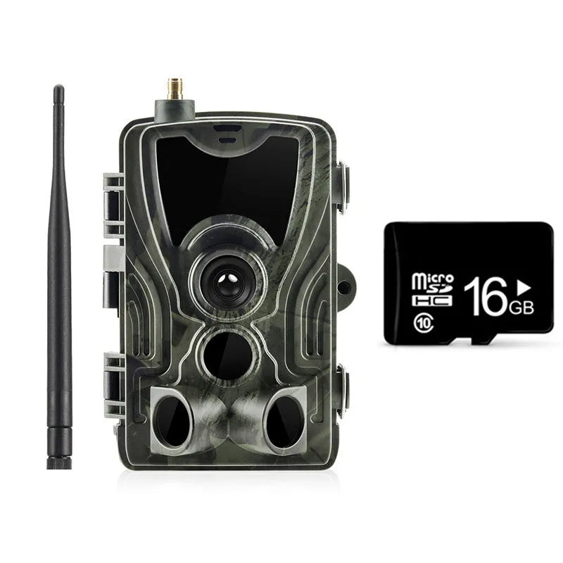 Outdoor waterproof surveillance camera with camouflage pattern and wide-angle lens for perimeter monitoring