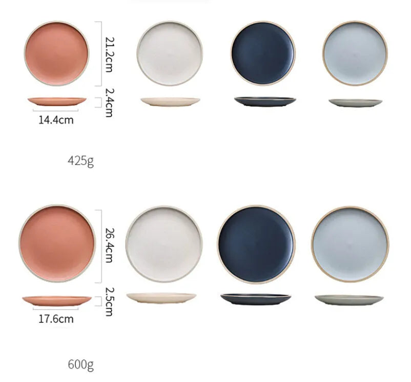 Pure blue matte finish 10-inch ceramic dinner plate on a table.