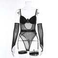 See-through mesh jumpsuit for women in multiple colours with polyester construction