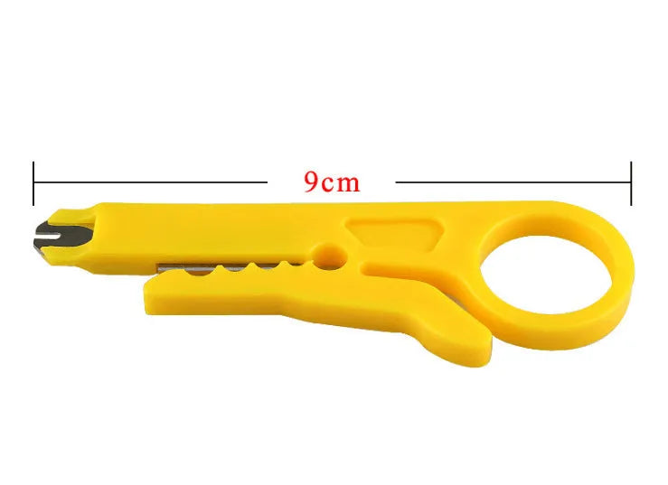 Yellow handled mini portable wire stripper tool for 0.6mm cables.