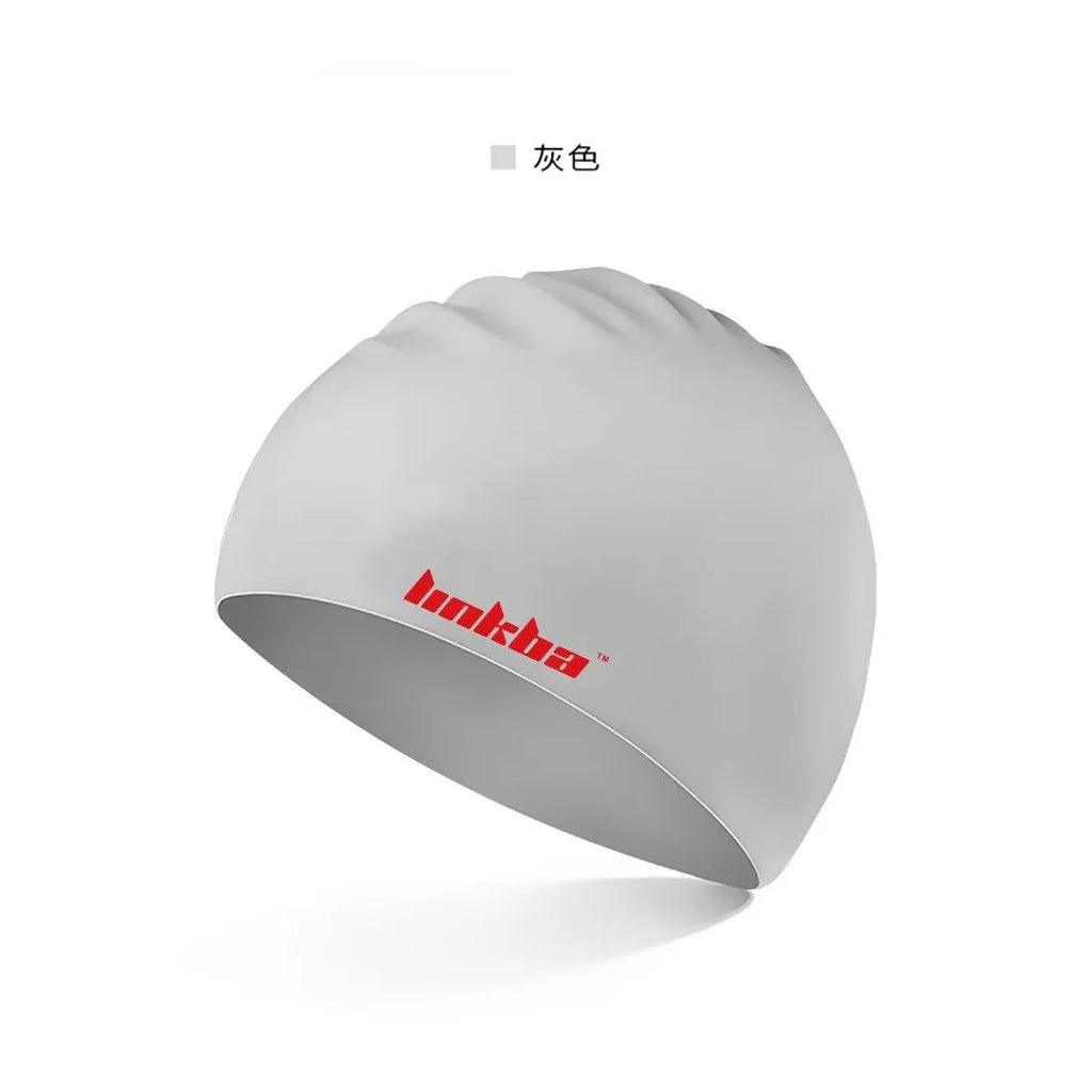 Professional silicone swimming cap with built-in waterproof earmuffs in multiple colour options.