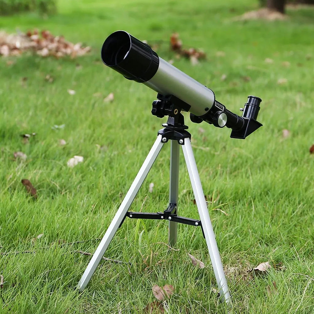Outdoor monocular space telescope with 360mm focal length, 50mm aperture, and two eyepieces on a 34cm tripod