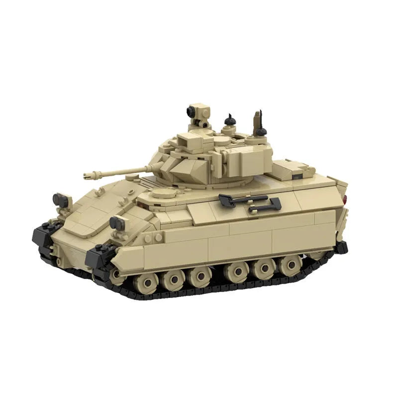 Bradley Tank model assembly puzzle toy M3 tank plastic parts set in bagged packaging for display