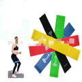 5-piece resistance band set in green blue red black yellow each 600x50mm with custom logo option