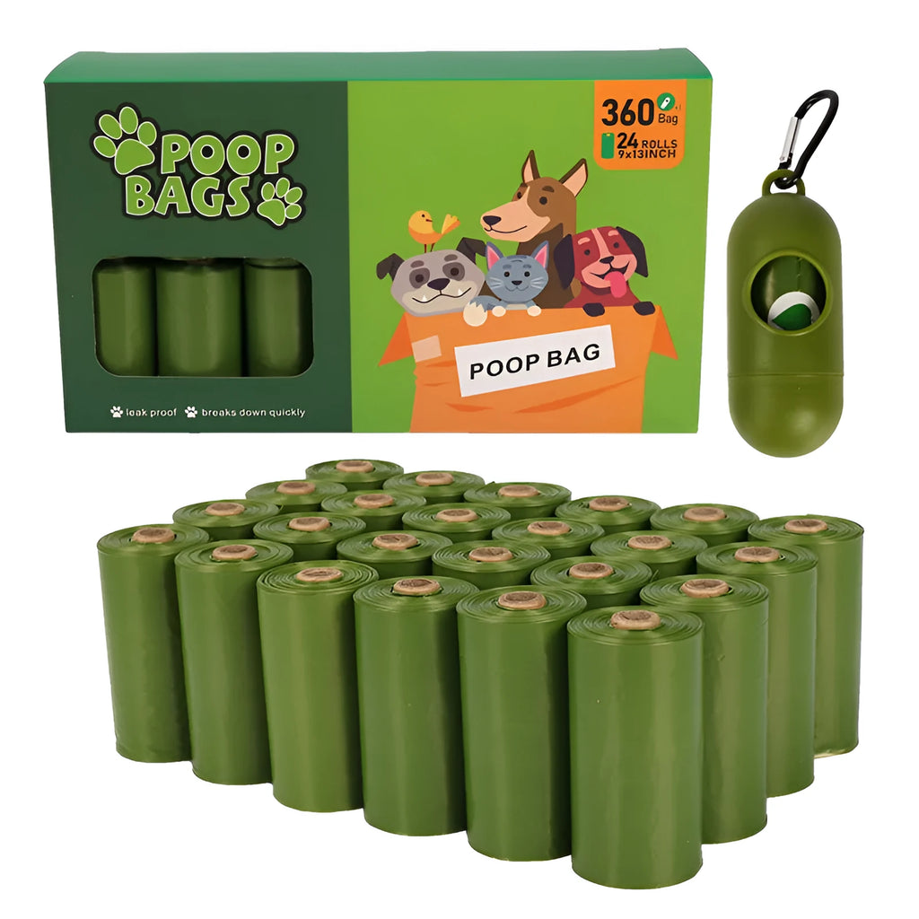 Extra thick strong leak proof dog waste bags in neutral colour with tie handles