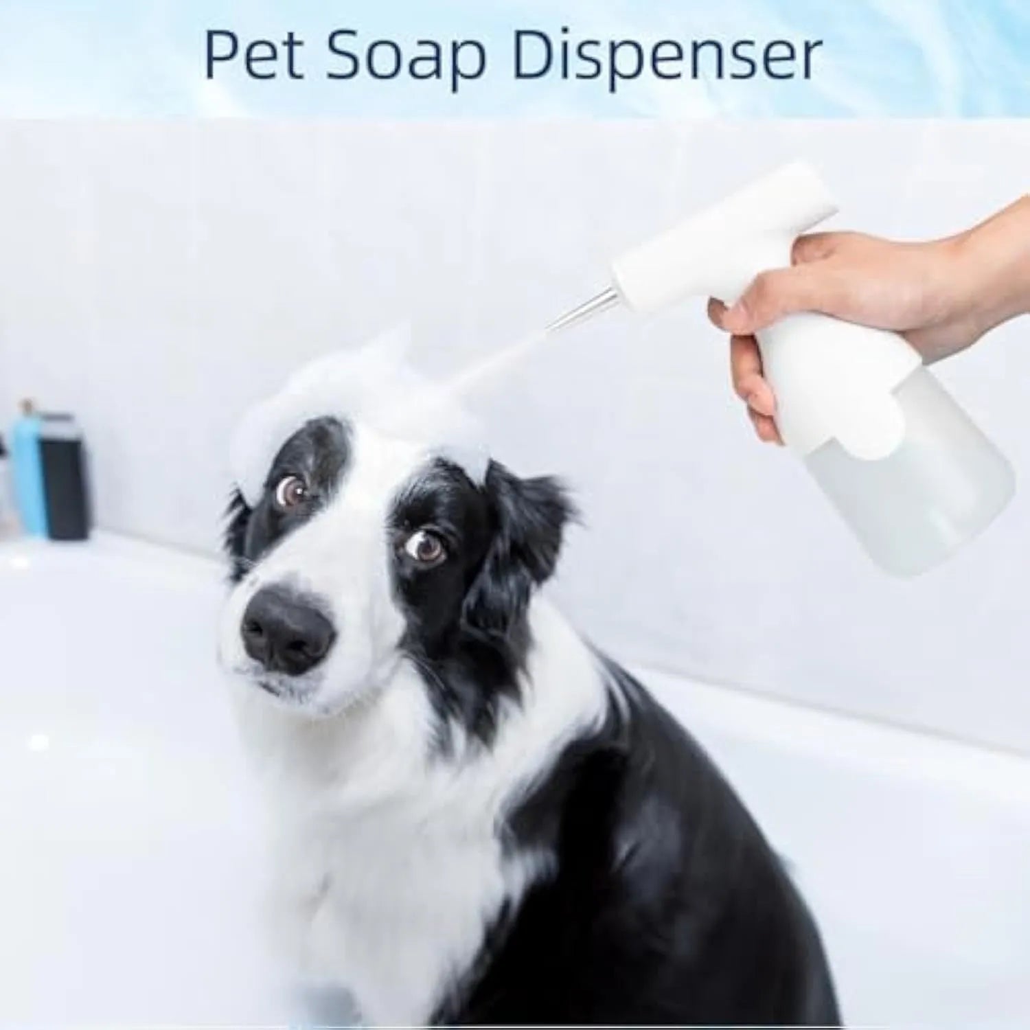 White electric foam soap dispenser with two nozzles and USB charging cable