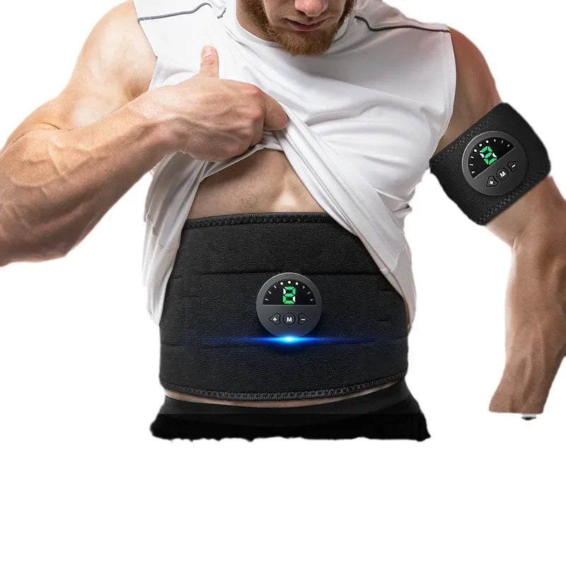 Waist and abdomen fitness belt with digital display screen and 120cm adjustable band