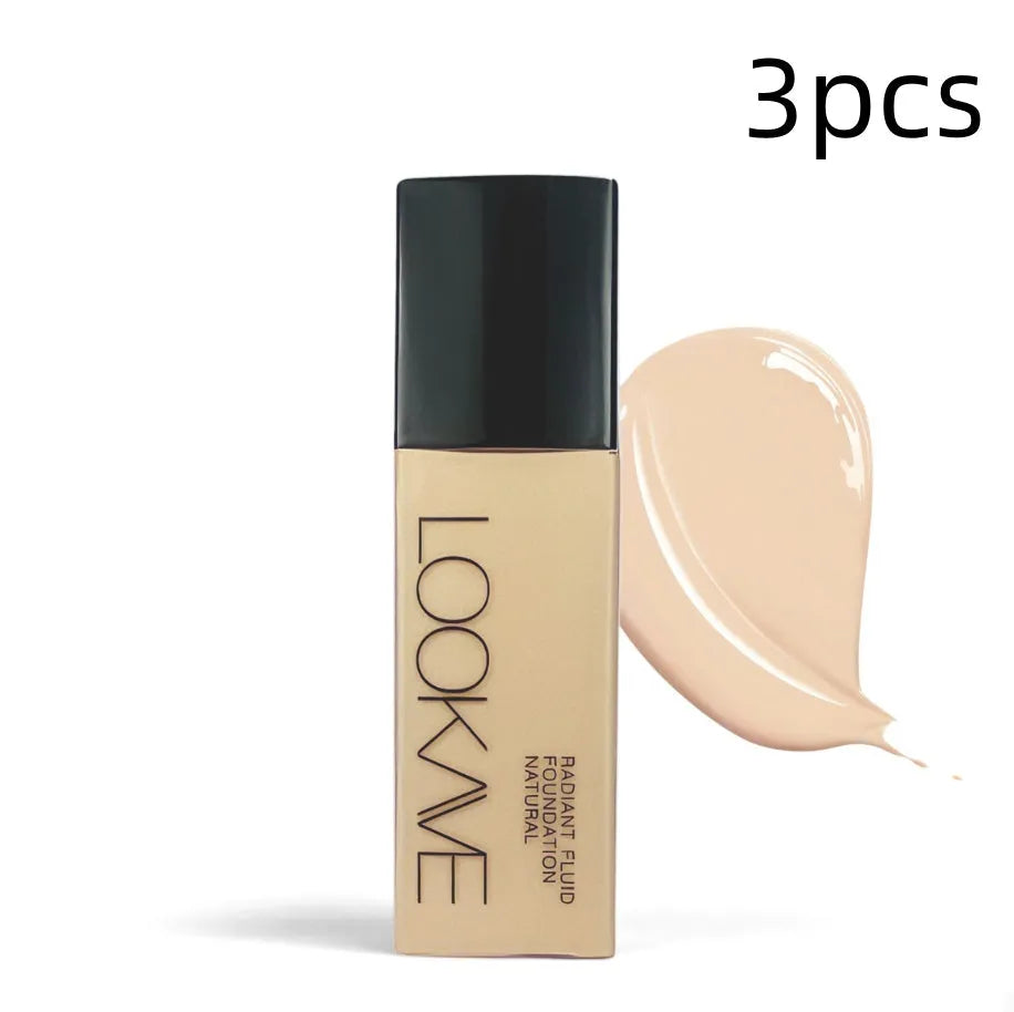 LOOKAVE Matte Liquid Foundation bottle in 21ml size showing shade options LK63C-01 to 06.