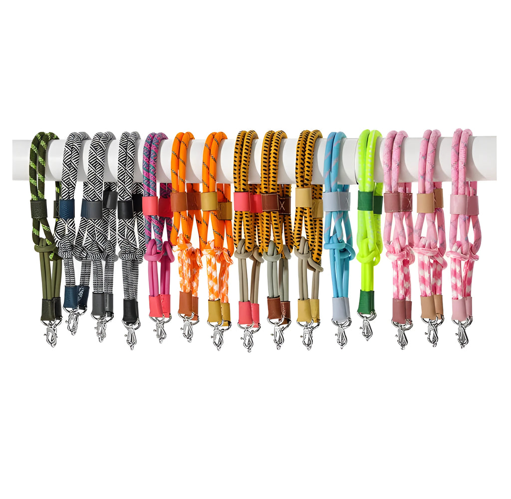 Braided nylon and cowhide leather crossbody strap with alloy buckle for bag modification