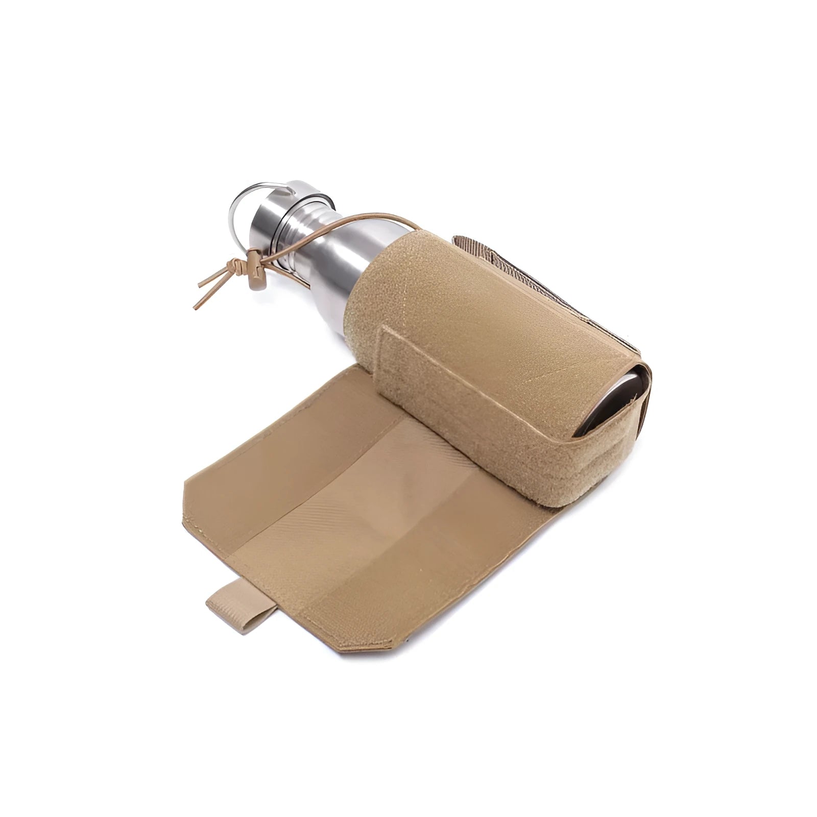 Outdoor adjustable Oxford cloth bottle cover for drinks with PU lining in black and khaki colours