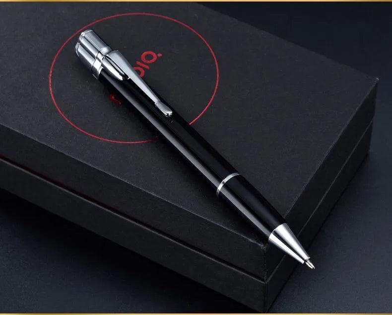 Metal windproof pen lighter showing jet flame, available in black blue red rose red silver yellow colours