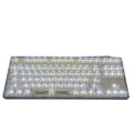 Transparent plastic key cap set with 132 pieces for mechanical keyboards