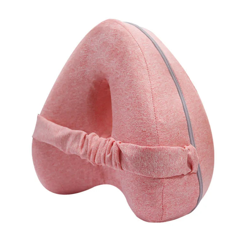 Heart-shaped memory foam leg pillow in blue colour with dimensions 25x23x13cm