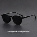Round retro oval sunglasses with polarised lenses in Sand Black, Bright Black, Green, Gray, and Dry Tea frame colours.