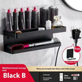 White punch-free double-layer aluminium bathroom storage rack for Marcel wavers and hair curlers
