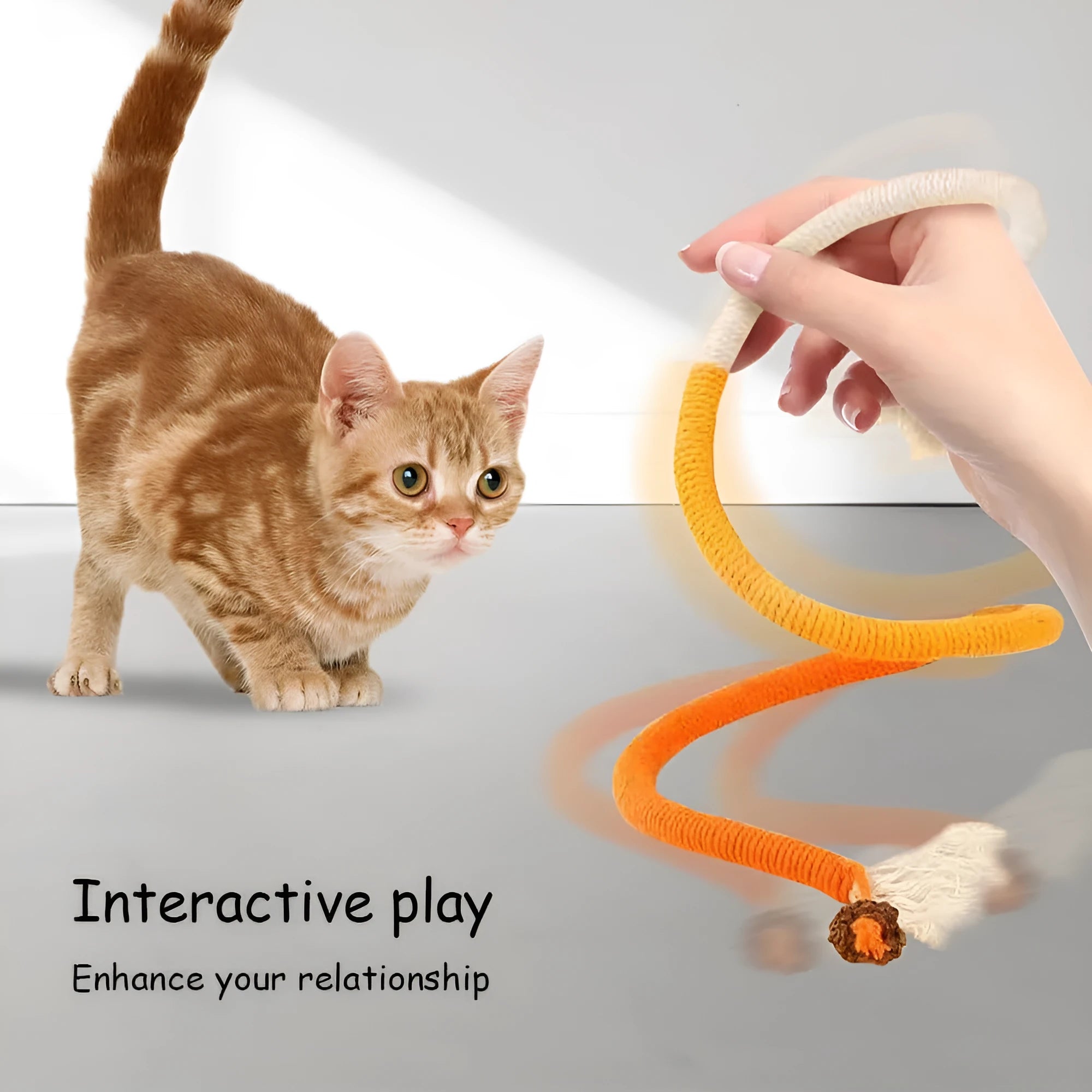 70cm cotton bite-resistant cat teasing rope toy in three colour options