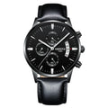 Men's watch with 43mm dial diameter, 11mm thickness, 22mm strap, quartz movement, stainless steel case