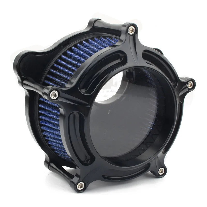 MP09-JJL aluminium air filter retrofitting accessories showing multiple colour options including black, blue, and red filter cartridges