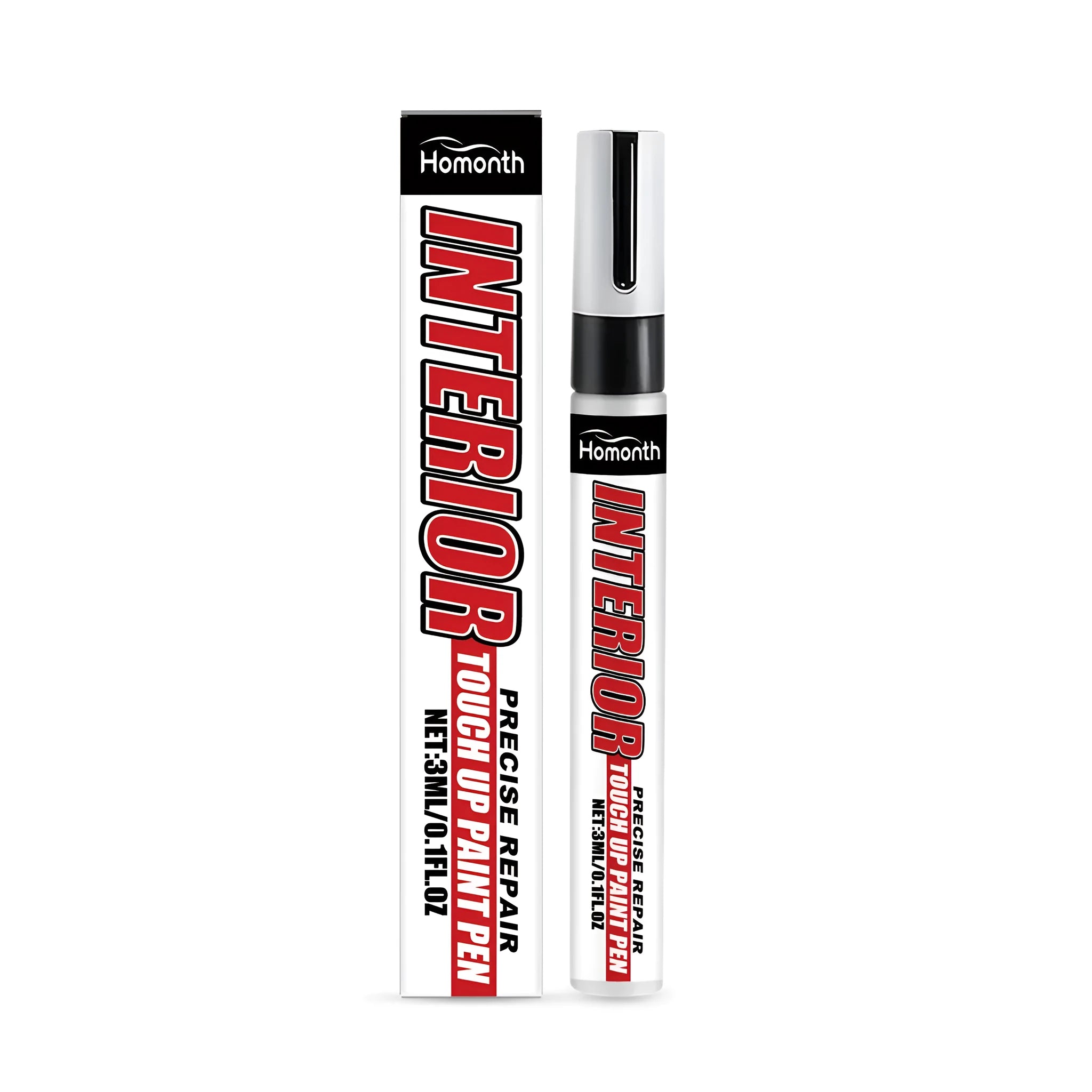 Car interior touch up paint pen in black with 3ml acrylic resin and carbon black formula