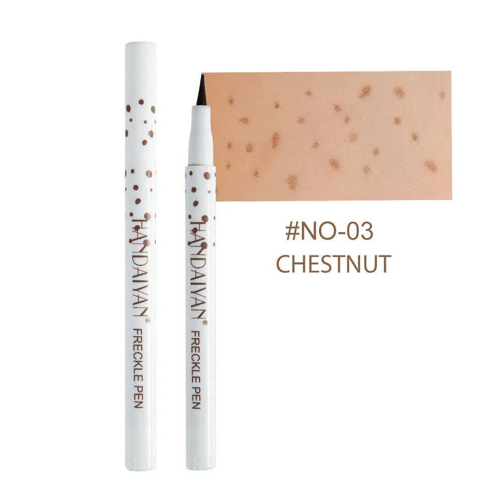 Dark brown freckle pen with precision tip for waterproof face and body makeup application