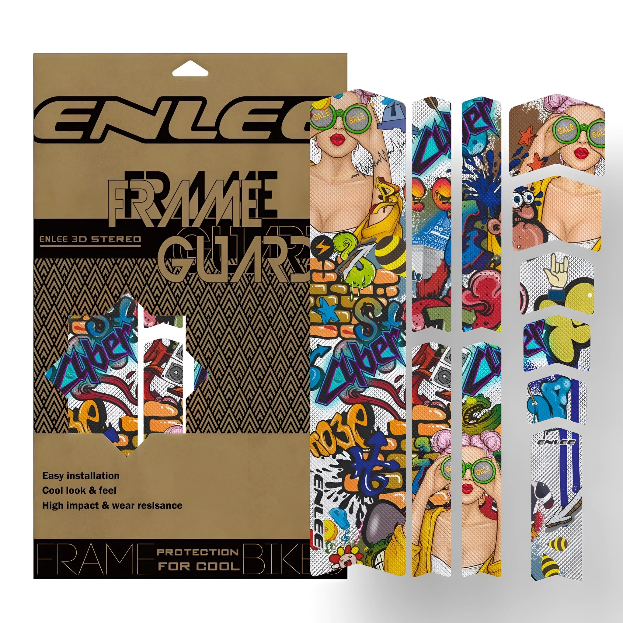 Thickened PVC colour-changing mountain bike protective film in Caterpillar style with self-adhesive backing