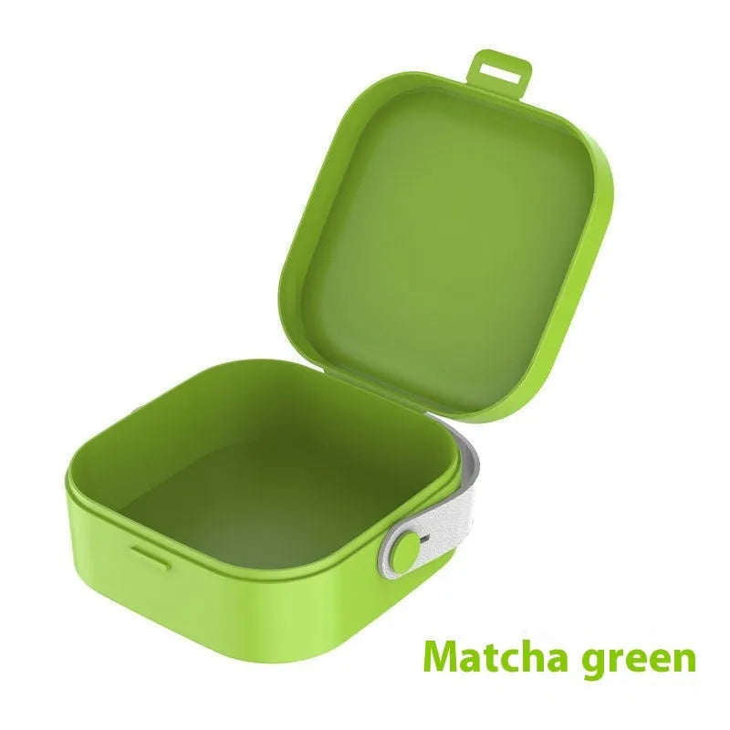 Medium solid colour polypropylene storage box for organising cables, shown in Nordic White.