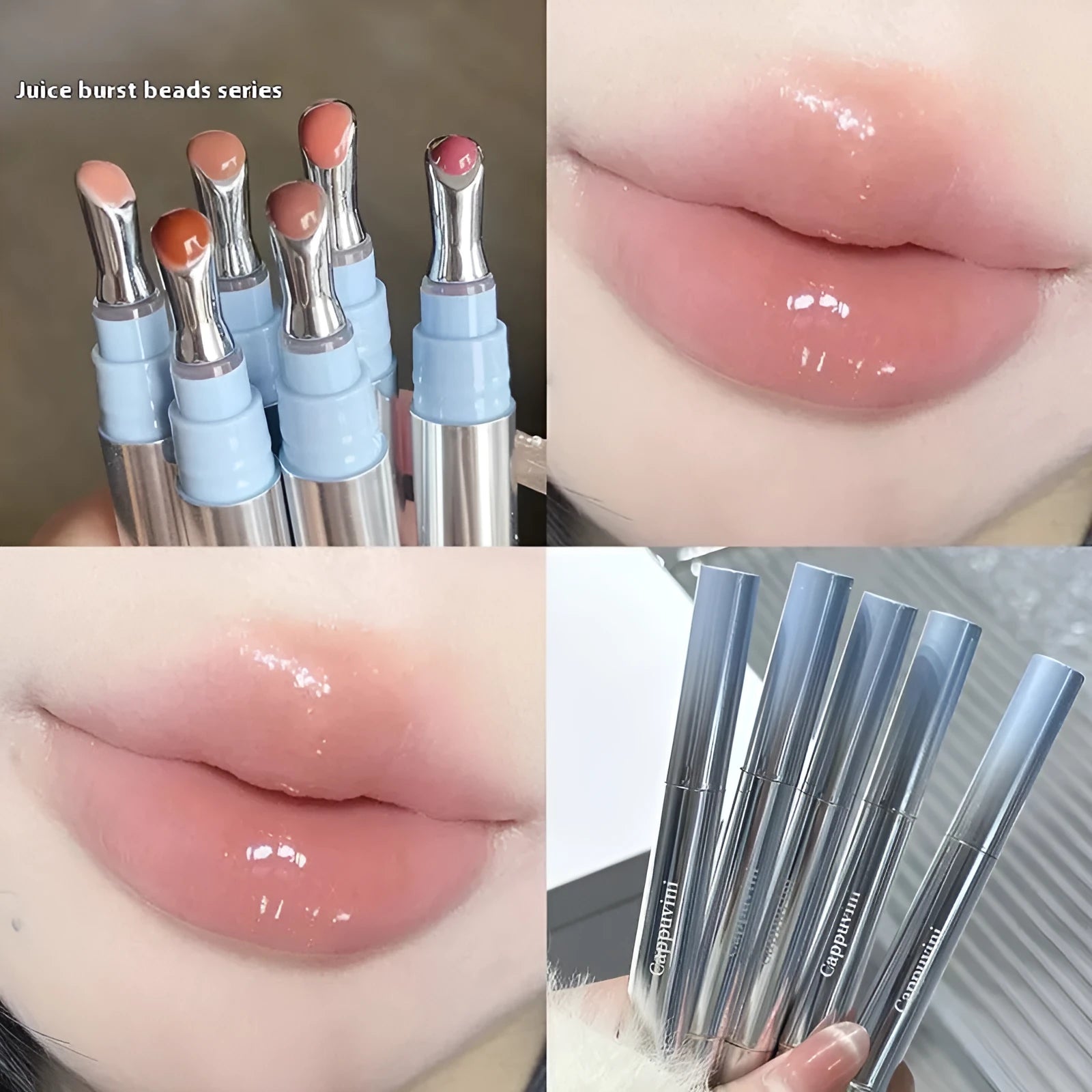 Mirror water light lipstick in ice shades, 12.9 cm long.