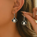 Silver retro creative alloy earrings for women with electroplated finish