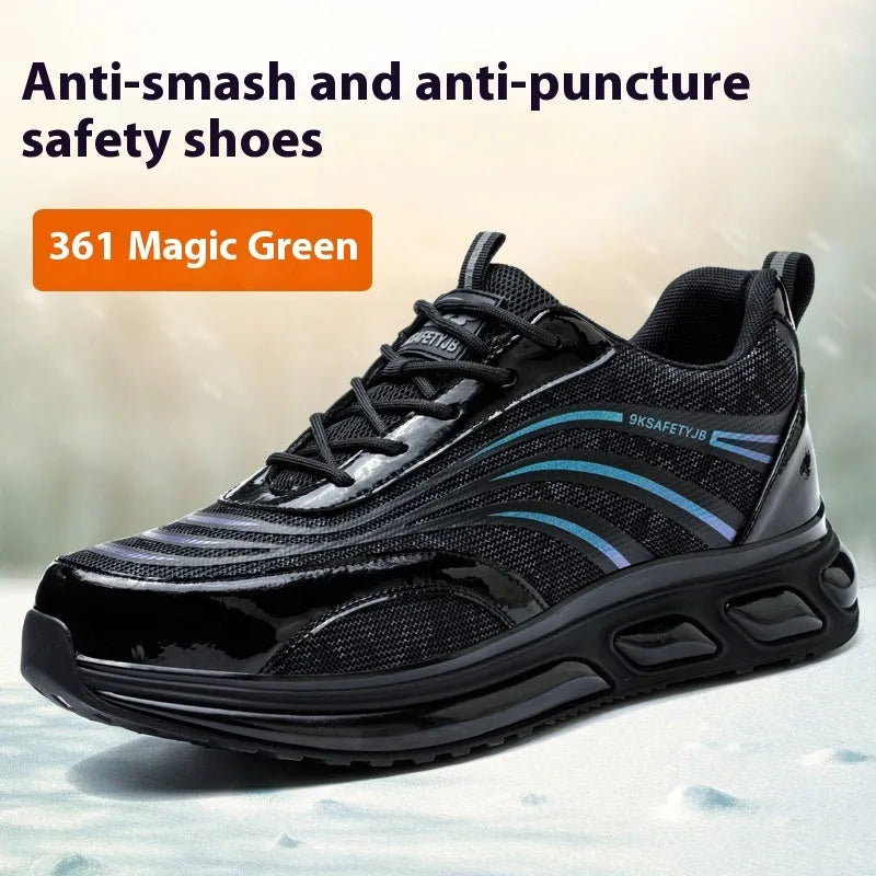 Orange labour protection safety shoes with leather uppers and rubber soles for workplace safety