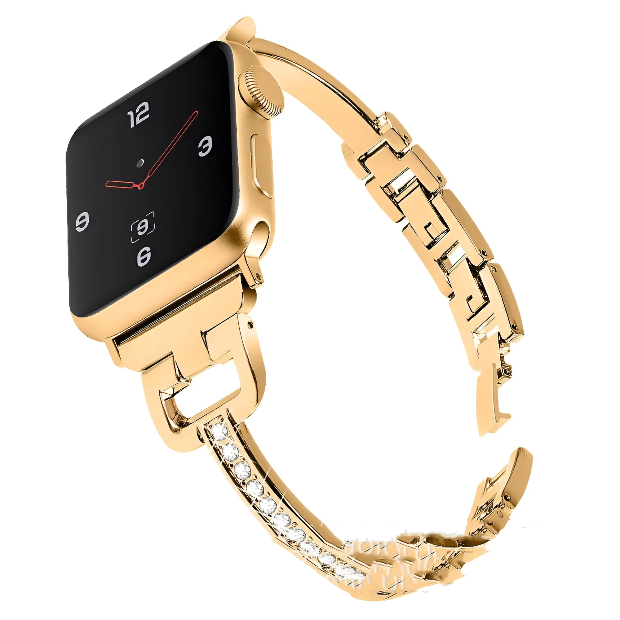 D-shaped metal diamond smart watch strap for Apple Watch in multiple colours