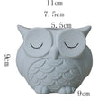 Handmade frosted ceramic flower pot with a cartoon owl design for small succulents.