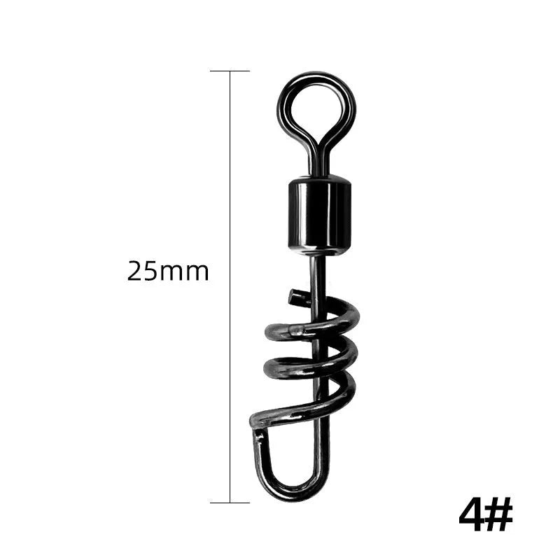 Fishing swivel connector with 8-shaped ring in copper or stainless steel