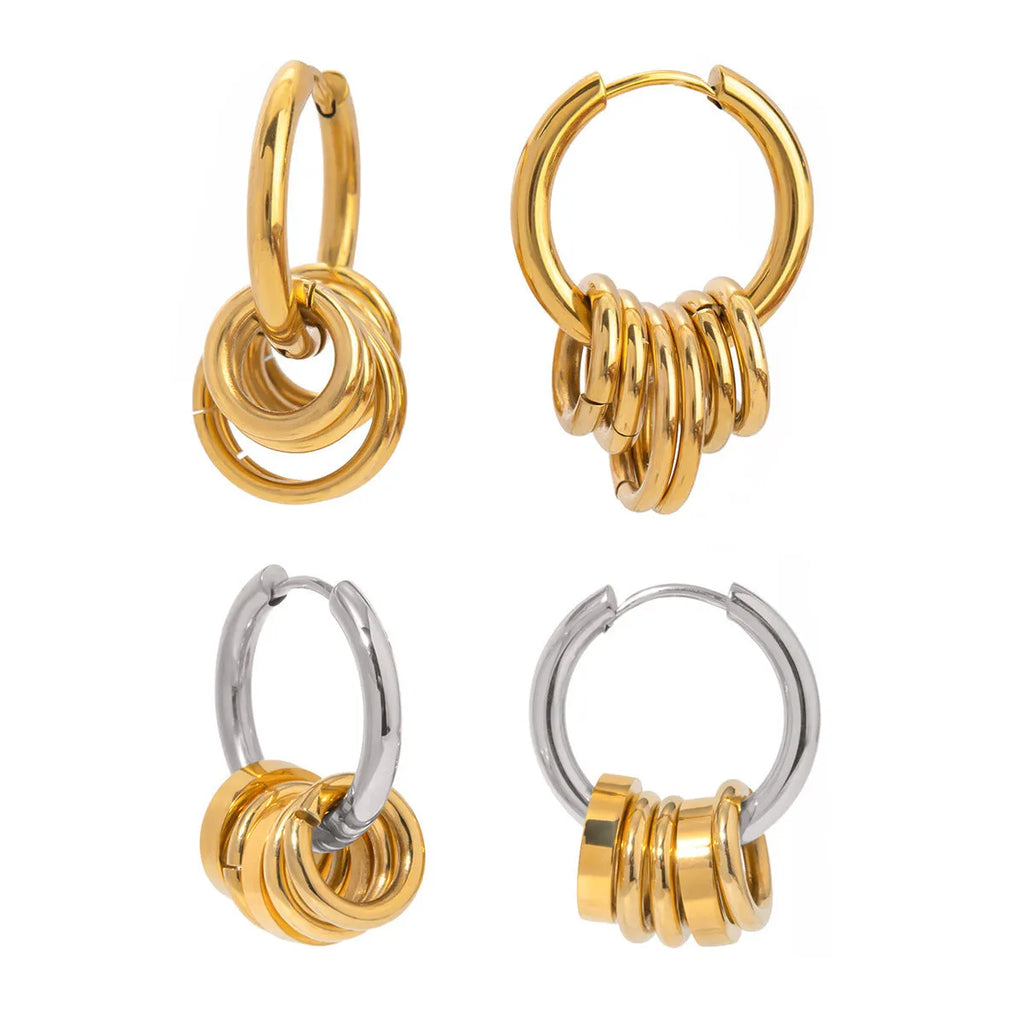 Stainless steel ins style earrings with electroplated colour finish in JDE2405019