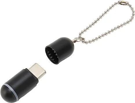 Black capsule infrared remote control emitter for smartphones with three interface options