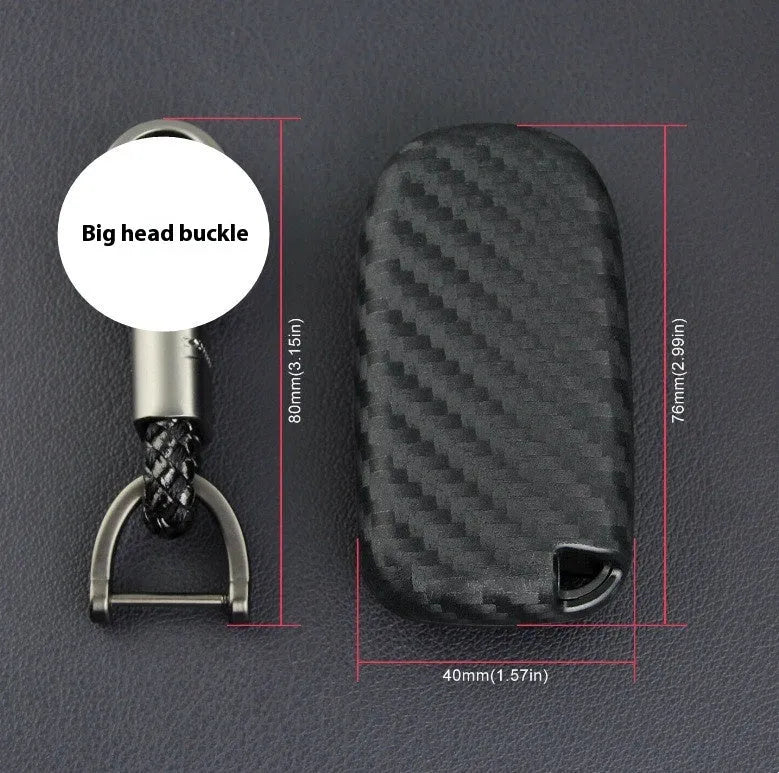Carbon fibre patterned silicone key case cover for Dodge Chrysler Fiat car remote keys