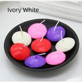 Ivory white floating candle, cylindrical paraffin wax, pack of ten, for wedding ceremony props