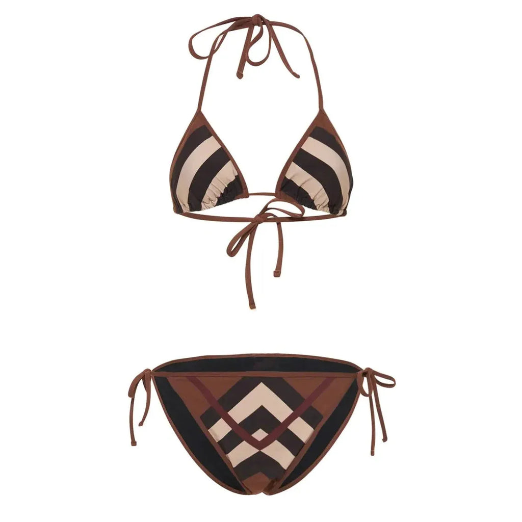 Women's black and white floral bikini set made from polyester fibre, available in sizes S M L XL