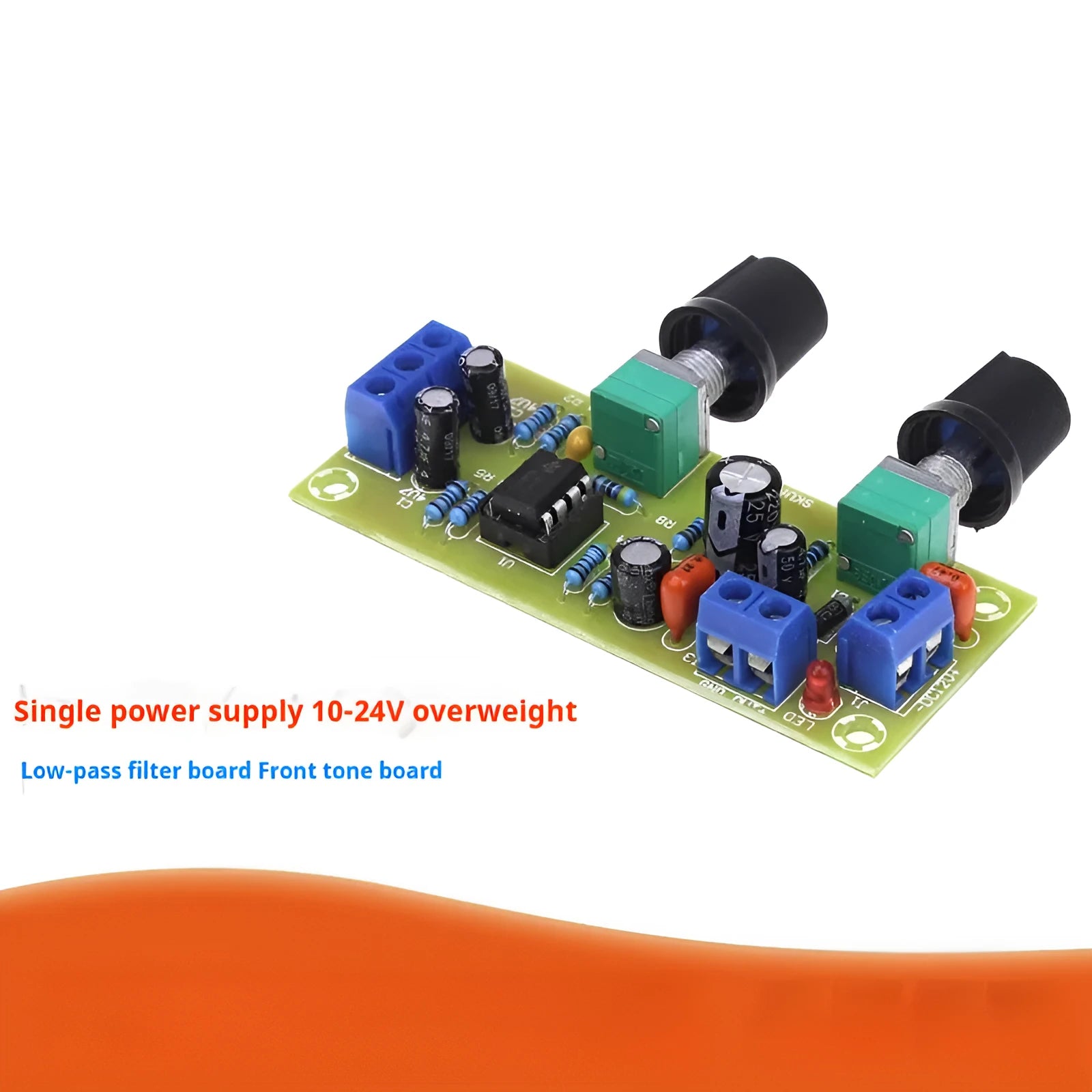 Single power supply 10-24V super dynamic bass boost front stage board for car audio systems