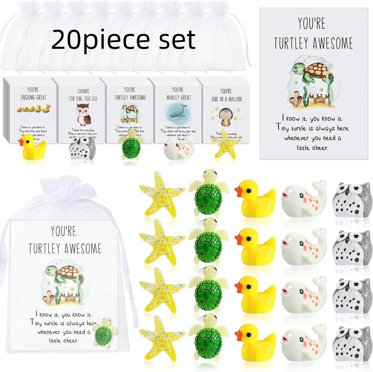 Pun inspirational resin memo cards for office encouragement in multiple set sizes
