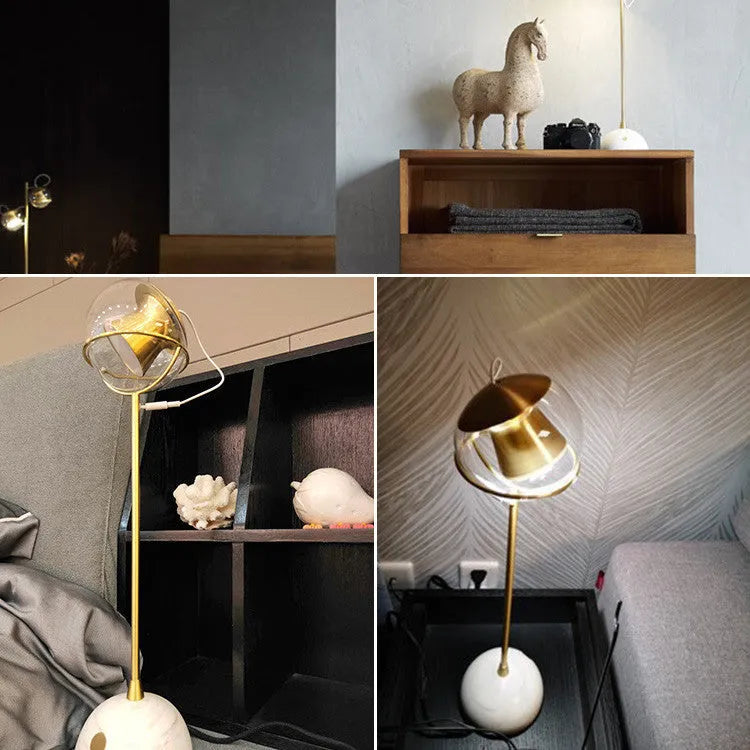 Glass desk lamp with dimmable touch switch and contemporary design for office or home use