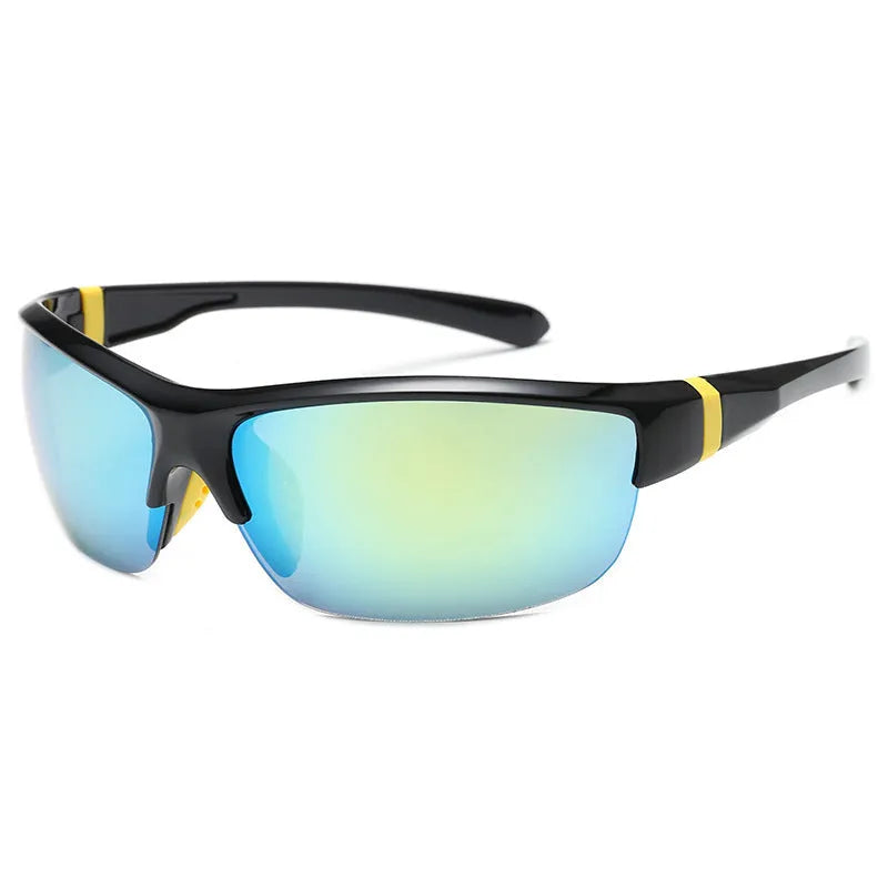 Men's semi-frameless sports sunglasses in PC frame for cycling and outdoor athletics.