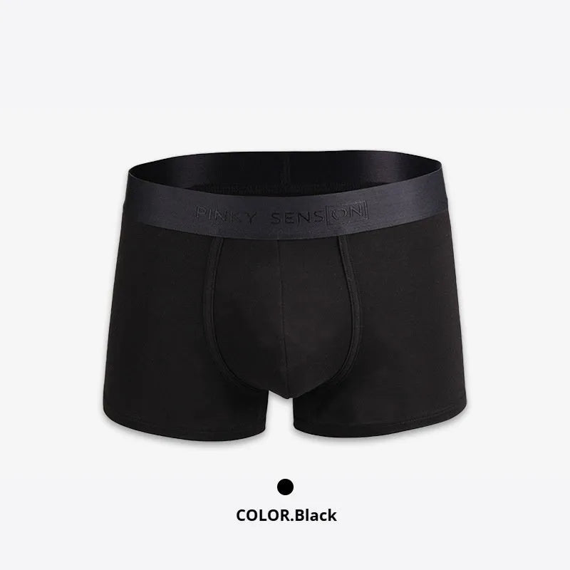 Men's solid colour cotton boxer underwear in black, white, silver grey and light green colours