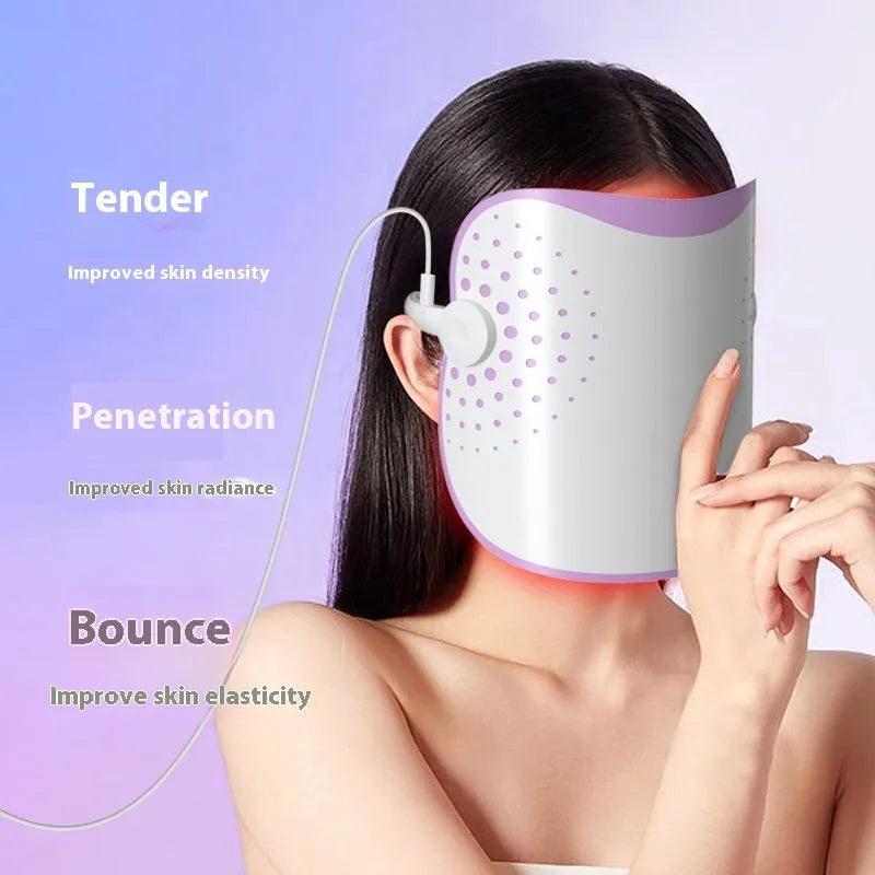 White and purple photon IPL beauty mask with spectrometer for home colour light therapy treatments